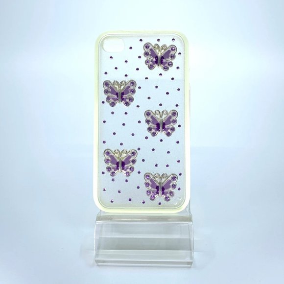 iPhone 4, 4s TPU + PC case. Unique. Handmade. Lavender rhinestones. - Picture 1 of 1